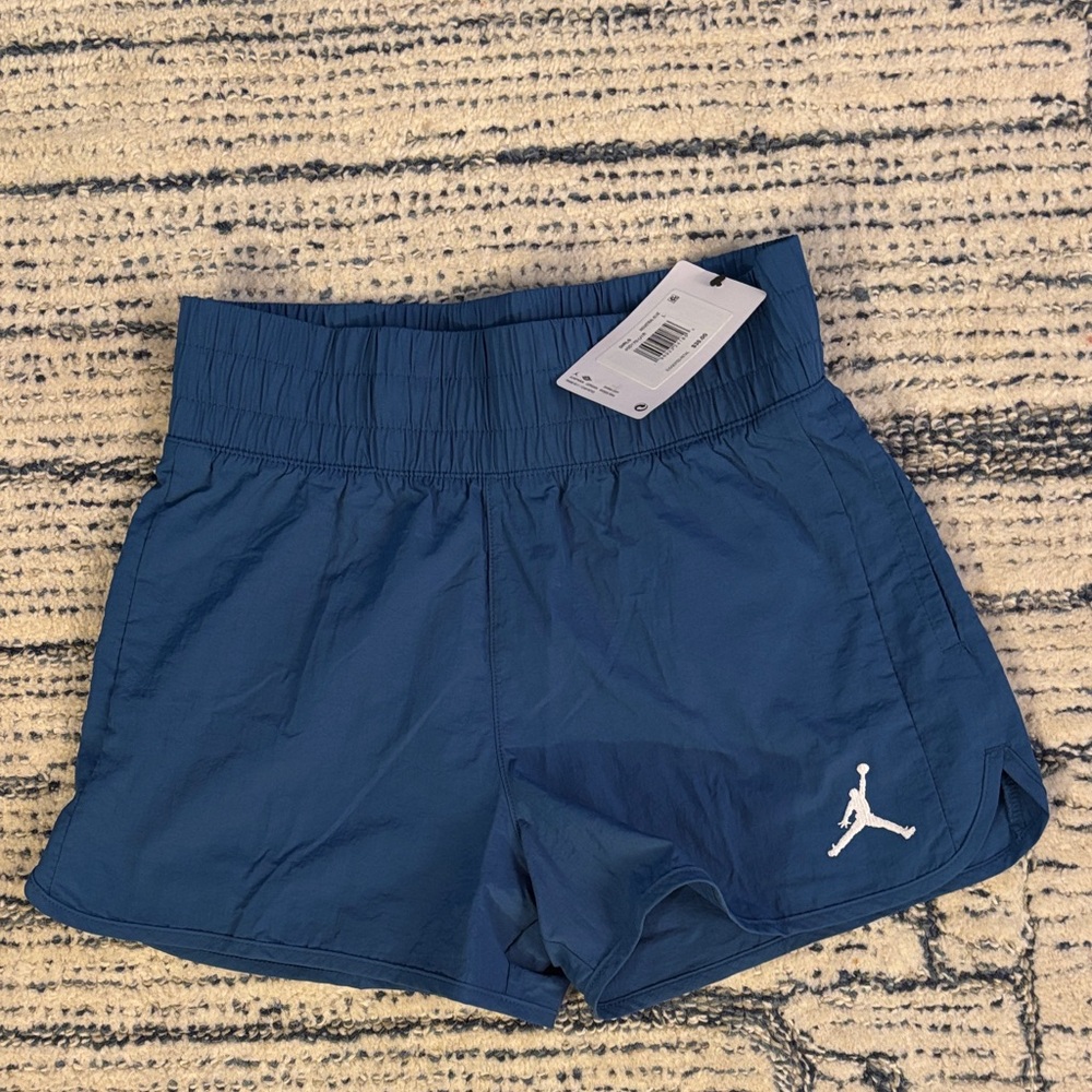 Blue Air Jordan Athletic Shorts with Logo
